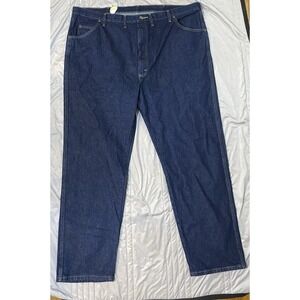 NWT Mens Wrangler 48 x 32 Classic Fit Dark Wash Denim Blue Jeans